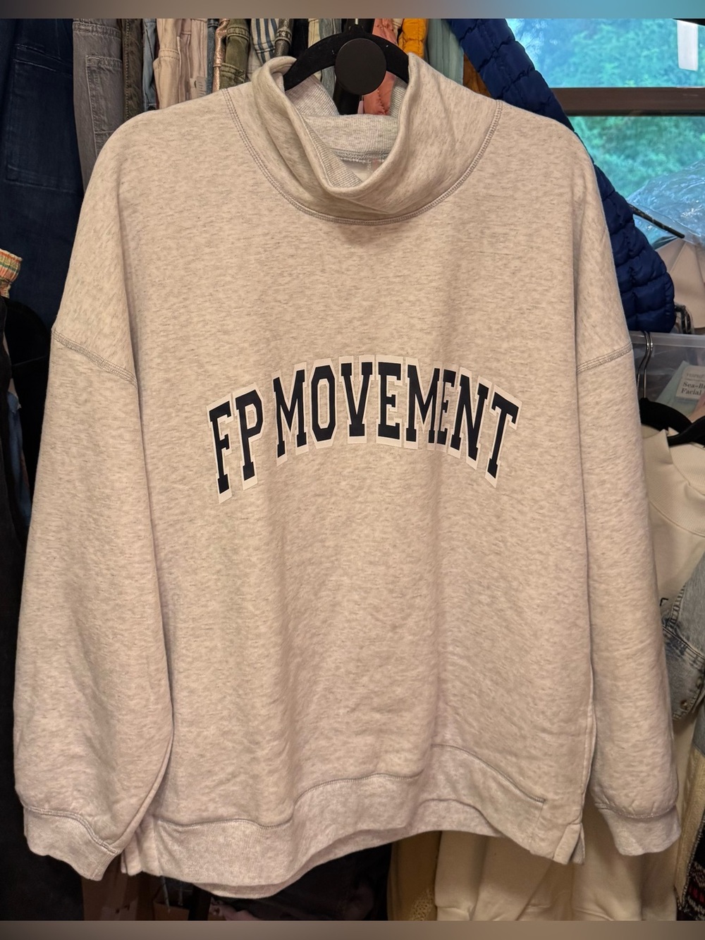 NWT Free People FP Movement Victory pullover - Heather grey navy combo - Medium - Picture 7 of 9